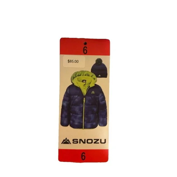 NEW! BOYS SNOZU HOODIE JACKET INNER FLEECE AND KNIT BEANIE BLUE,GREEN SIZE 6 - Picture 13 of 13